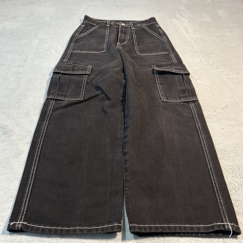 Y2k 2000s Baggy Cargo Jeans Womens 25x25 Hamilton Carpenter Wide Leg Loose Work